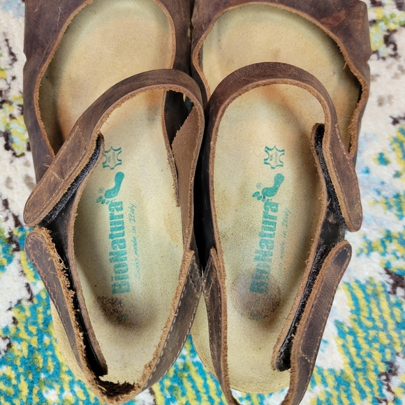 Bio Nature Leather Sling Back Mary Janes Closed Toe Shoe, Size US 9/EU 40 - Picture 6 of 7